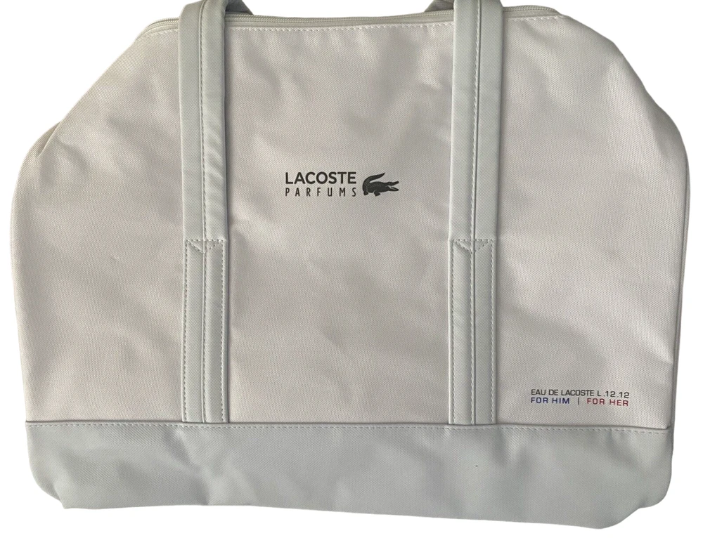 Lacoste, Eau de Lacoste L.12.12, Polyester, Textile Bag, Weekend Bag, Baltas, Unisex, 16 x 10 x 10 inch