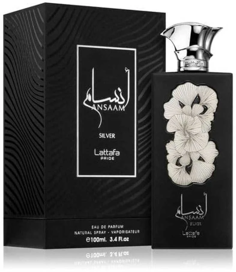 Lattafa Ansaam Sidabrinis EDP parfumuotas vanduo, 100 ml