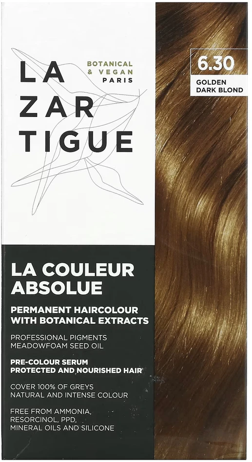 Lazartigue La Couleur Absolue Permanent Hair Dye 6.30 Golden Dark Blond, 143 ml