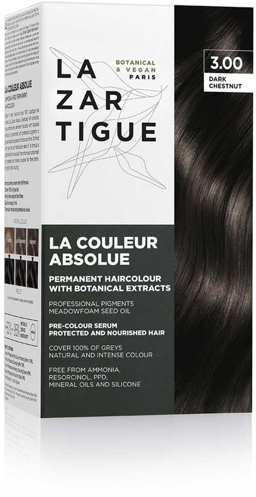 Lazartigue La Couleur Absolue Permanent Hair Dye 3.00 Dark Chestnut, 143 ml