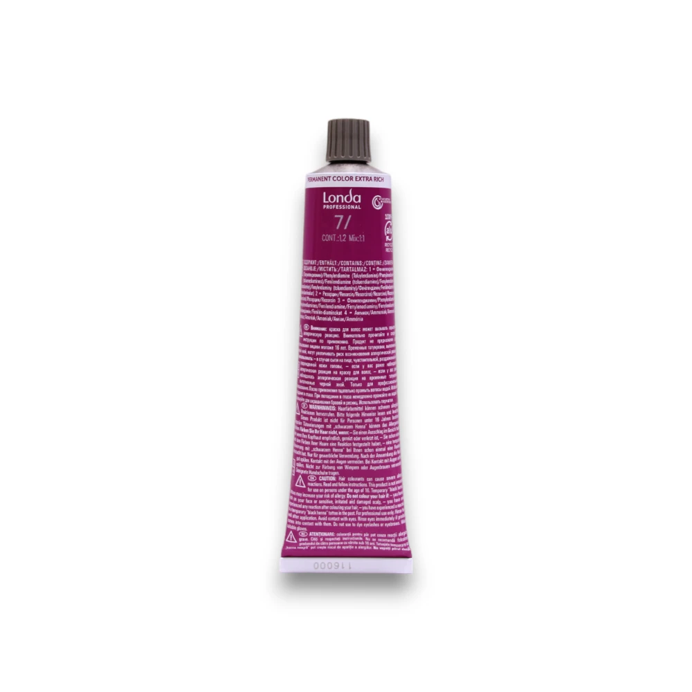 Londa Professional Londacolor Permanent Hair Dye 7/ Medium Skirtas šviesiems plaukams, 60 ml