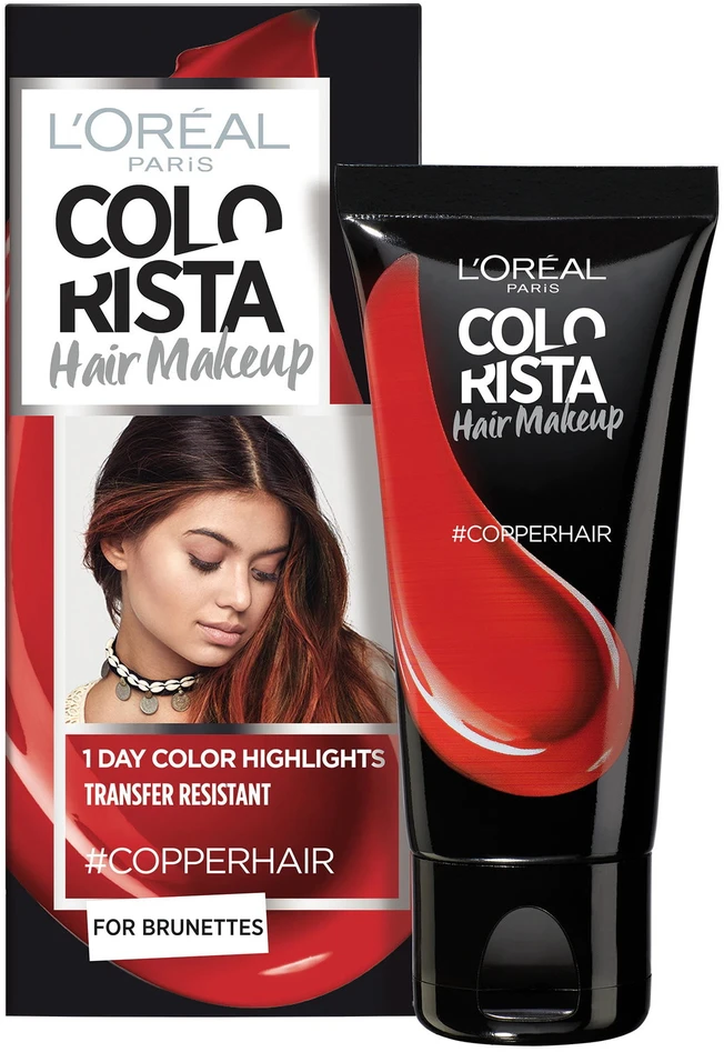L'Oreal Paris Colorista plaukų makiažo pusiau ilgalaikiai plaukų dažai #COPPERHAIR, 30 ml