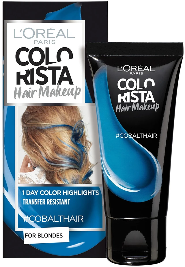 L'Oreal Paris Colorista plaukų makiažo pusiau ilgalaikiai plaukų dažai #COBALTHAIR, 30 ml