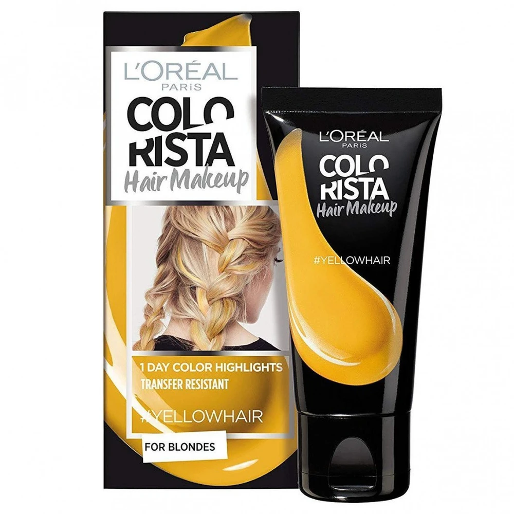 L'Oreal Paris Colorista plaukų makiažo pusiau ilgalaikiai plaukų dažai #GELTONI PLAUKAI, 30 ml