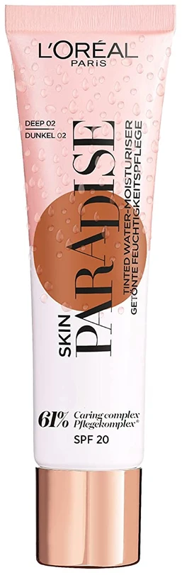 L'Oreal Paris Skin Paradise Aloe Vera Hydrating Vanduo Kreminis For Face SPF 20 02 Deep, 30 ml