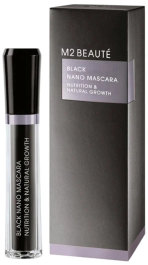 M2 Beauté Juodas Nano blakstienų tušas Nutrition and Amp Natural Growth 6 ml