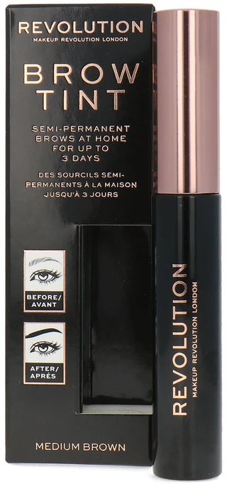 „Makeup Revolution Brow Tint“ antakių gelis, vidutinio rudumo, 6 ml