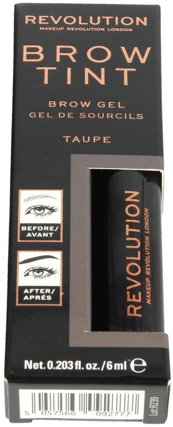 „Makeup Revolution Brow Tint“ antakių gelis, pilkšvai pilkas, 6 ml