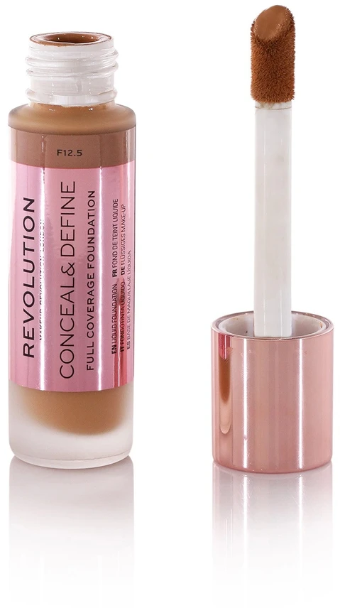 „Makeup Revolution Conceal & Define“ makiažo pagrindas be aliejaus „Kreminis“ F 12,5, 23 ml