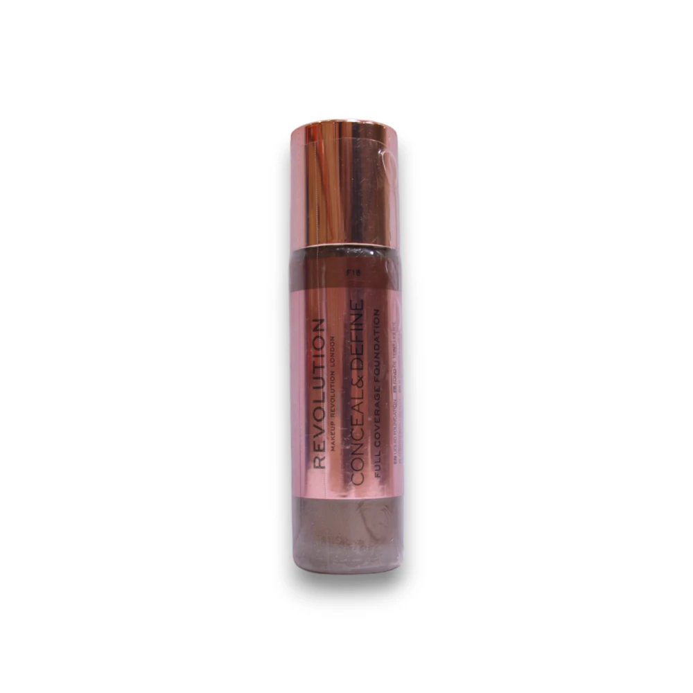 „Makeup Revolution Conceal & Define“ makiažo pagrindas be aliejaus „Kreminis“ F 18, 23 ml