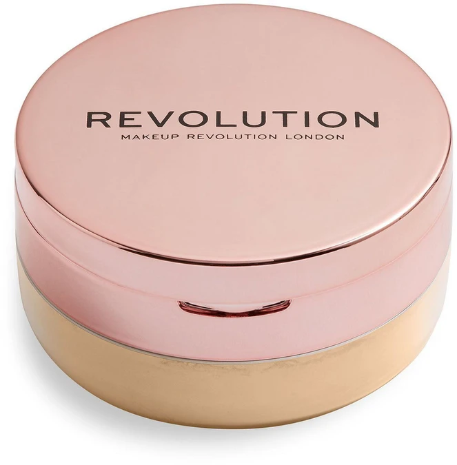 „Makeup Revolution Conceal & Fix“ veganiška birių, fiksuojančių pudrų rinkinys, vidutinio dydžio, geltona, 13 g