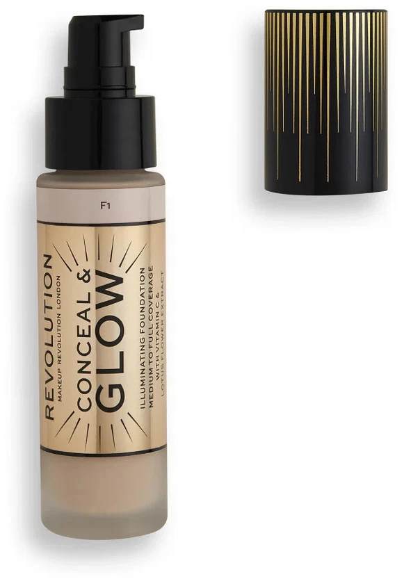 „Makeup Revolution Conceal & Glow Illuminating Kreminis Foundation“ makiažo pagrindas, 23 ml