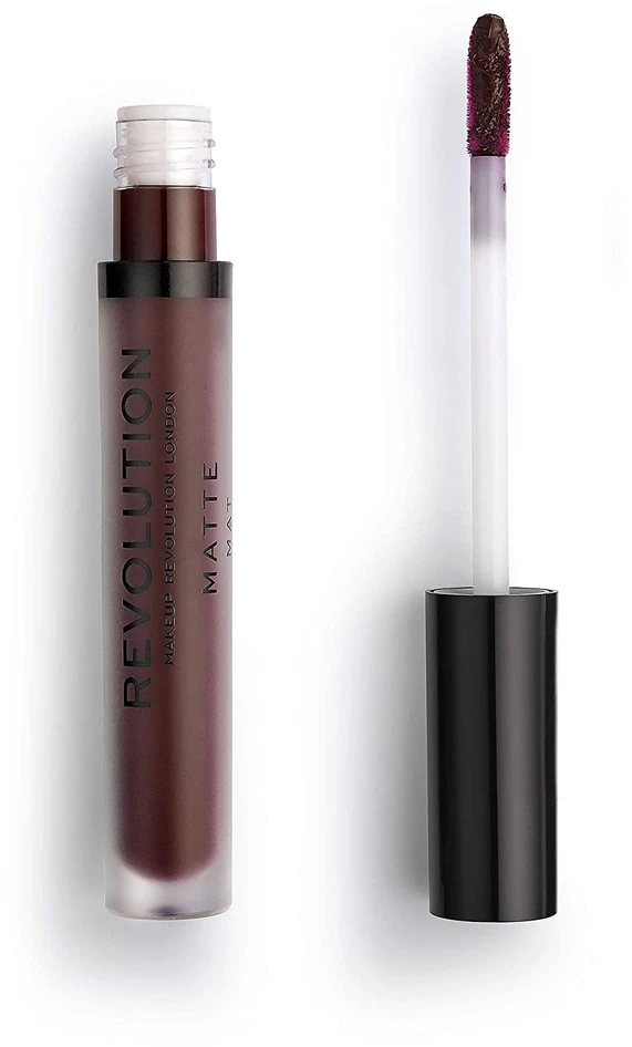 Makeup Revolution "Matte Lip" Skysti matiniai lūpų dažai, Spalva: Plum 148