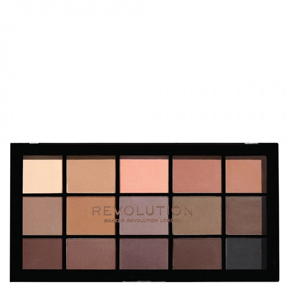 „Makeup Revolution Reloaded Palette“ akių šešėlių paletė, matiniai atspalviai, 15 vnt.