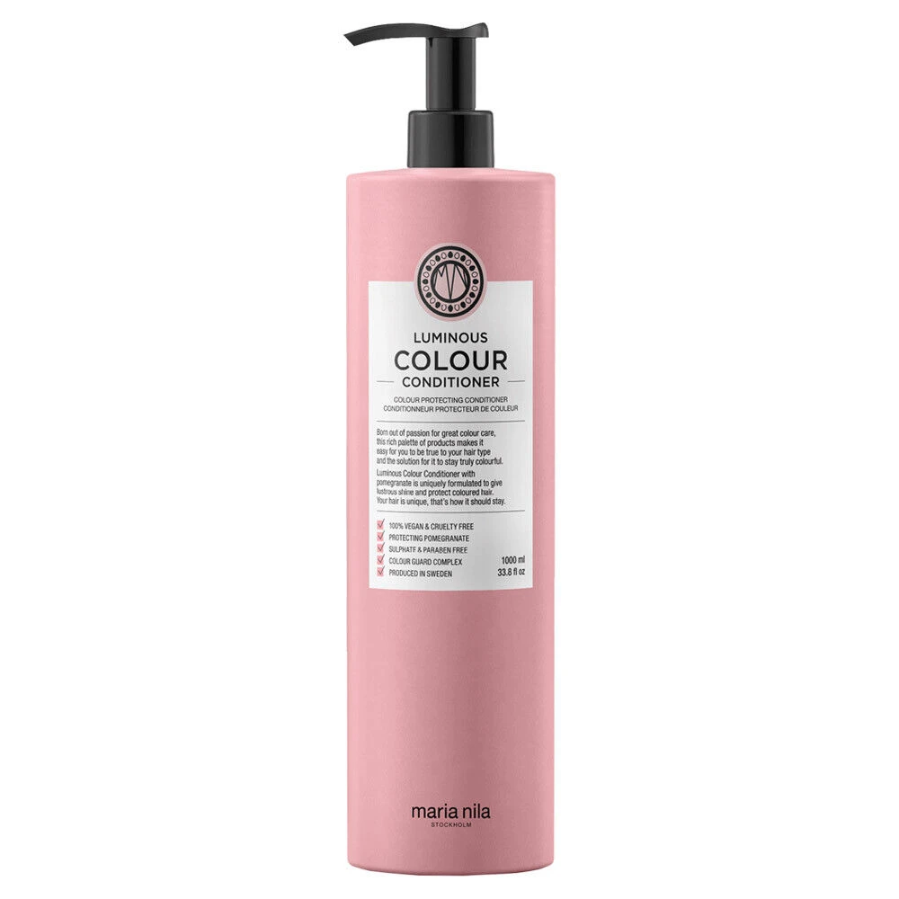 Maria Nila Luminous Colour Cruelty Free Hair Conditioner For Spalvą išsaugantis, 1000 ml