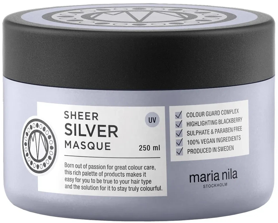 Maria Nila Sheer Sidabrinis Hair Mask pilkinanti kaukė šviesiems plaukams, 250 ml
