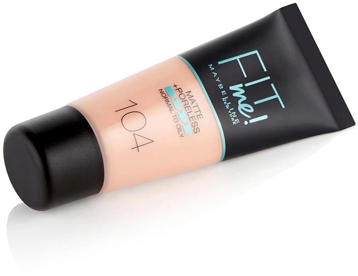 „Maybelline Fit Me Matte + Poreless“ skystas makiažo pagrindas, 104 „Soft Ivory“, 30 ml