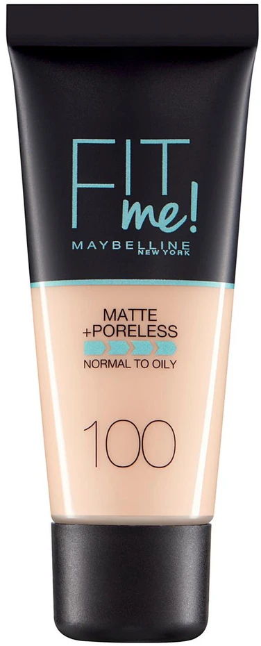 „Maybelline Fit Me Matte + Poreless“ skystas makiažo pagrindas, 100 „Warm Ivory“, 30 ml