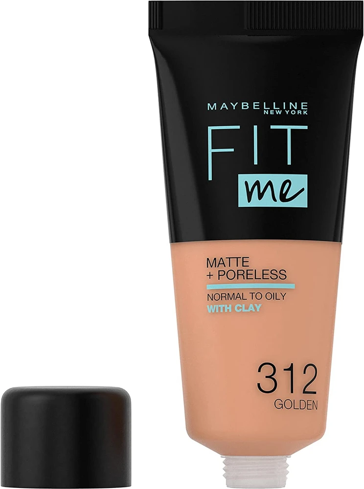 „Maybelline Fit Me Matte + Poreless“ skystas makiažo pagrindas, 312 Golden, 30 ml