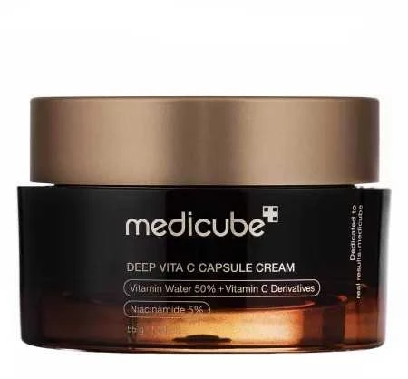 Medicube - Deep Vita C Capsule Kreminis - Brightening and Firming Face Kreminis - Skaistinantis ir stangrinantis veido kremas, 55 g