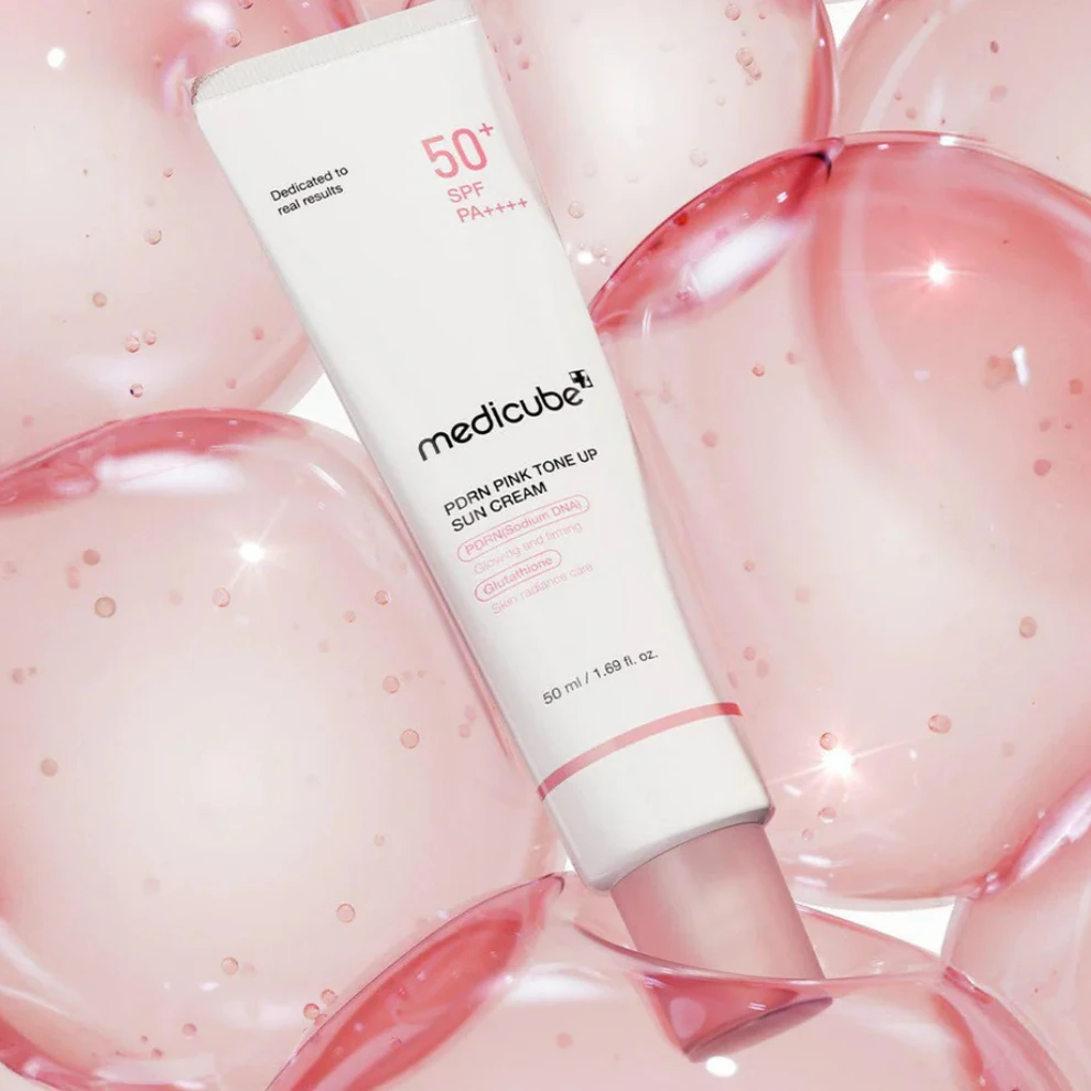 Medicube Pdrn Rožinė Tone Up Sun Kreminis veido kremas nuo saulės 50ml