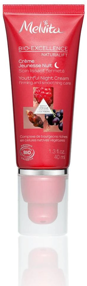 „Melvita“, „Bio - Excellence Naturalift“, ekologiškas, lygina / stangrina – drėkina, nakčiai, kreminis, veidui – kaklui, 40 ml *Mėginys