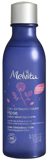 Melvita, Nepaprastas Vanduo, Organinis, Putlinantis, Rožių, Losjonas-Serumas, Veidui - Kaklui, 100 ml *Testuojamasis rinkinys