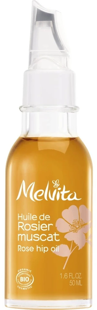 Melvita, rožių, ekologiškas, drėkinamasis - atkuriamasis, aliejus, veidui - kūnui, 50 ml *Testuojamasis rinkinys