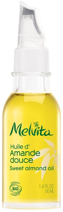 Melvita, saldžiųjų migdolų, ekologiškas, drėkinamasis, aliejus, veidui - kūnui, 50 ml *Testuojamasis rinkinys