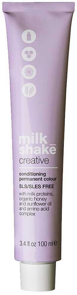 Milk Shake Pieno kokteilis, „Creative“, be SLS/SLES, ilgalaikiai plaukų dažai, 4.614RA pelenų raudonos rudos spalvos, 100 ml