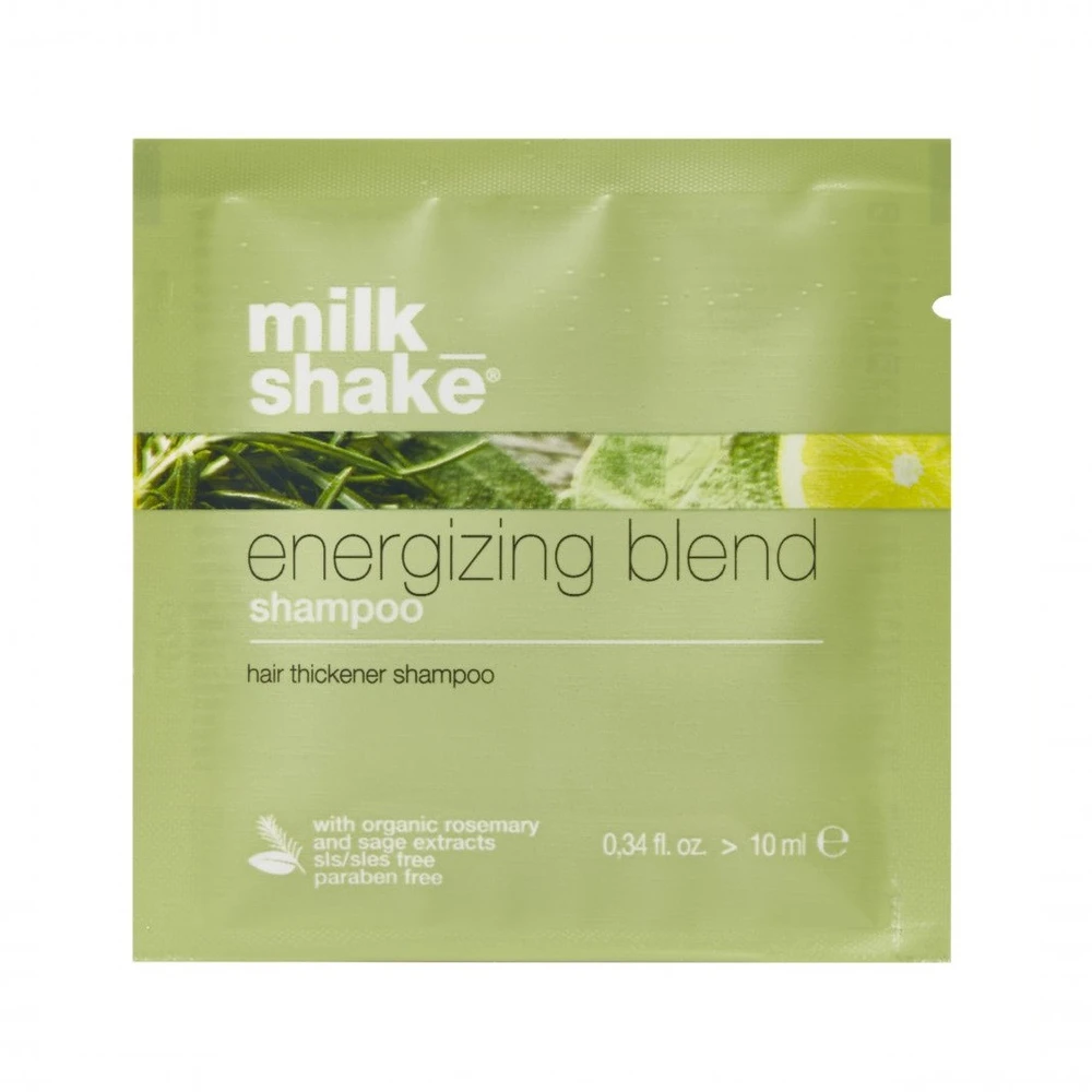 Milk Shake Pieno kokteilis, Energizuojantis mišinys, Be sulfatų, Plaukų šampūnas, Tankinamasis, 10 ml