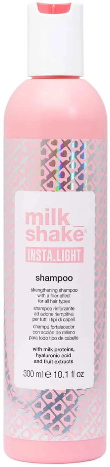 Stiprinamasis šampūnas su užpildančiu poveikiu visų tipų plaukams| Milk Shake - Insta Light, 300 ml.
