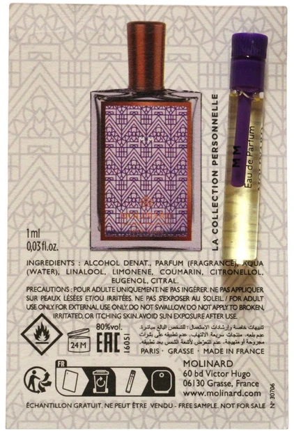 Molinardas, asmeninė kolekcija - MM, parfumuotas vanduo, unisex, 1 ml *Buteliukas