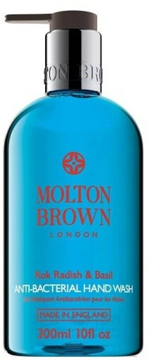 Basil Molton Brown Rok antibakterinis skystas muilas rankoms su ridikėliais ir bazilikais, 300 ml