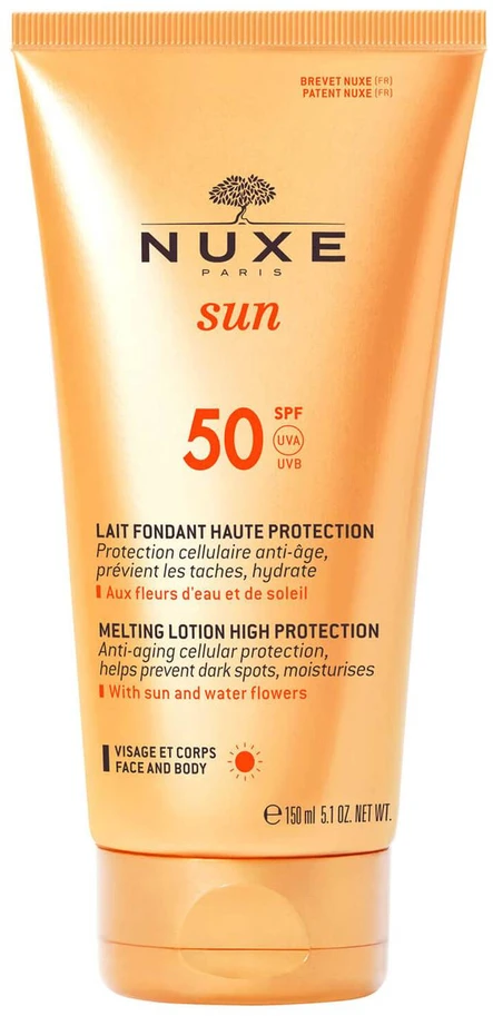 NUXE Sun High Protection Melting Lotion Sun Losjonas kūnui moterims, 150 ml