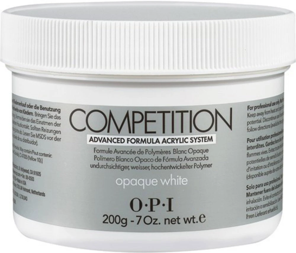 „Opi Competition“ akriliniai nagų milteliai, nepermatomi, balti, 200 g