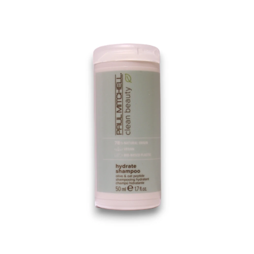 Paul Mitchell Clean Beauty Hydrate veganiškų plaukų šampūnas „Balances Moisture“, 50 ml