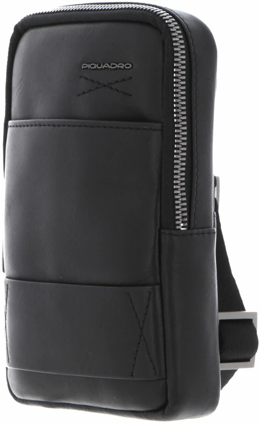 Piquadro, Obidos, Leather Crossbody Bag, Juodas, For Men