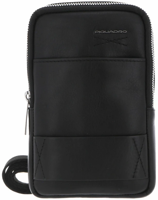 Piquadro, Obidos, Leather Crossbody Bag, Juodas, For Men