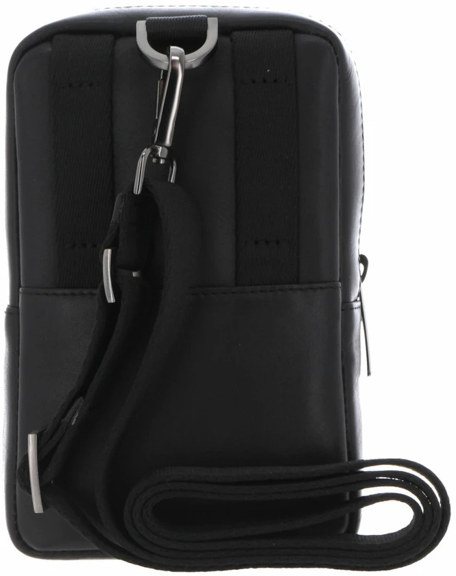 Piquadro, Obidos, Leather Crossbody Bag, Juodas, For Men