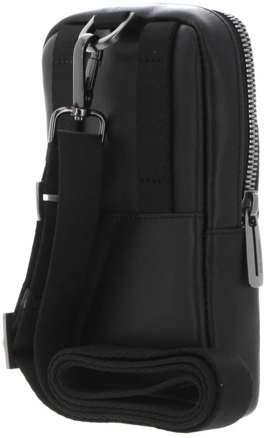 Piquadro, Obidos, Leather Crossbody Bag, Juodas, For Men