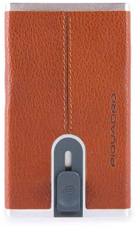 Piquadro, Piquadro, Odinis kortelių dėklas, Kvadratinė stumdoma sistema, Arancio, Unisex