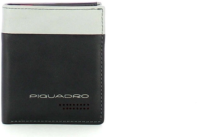 Piquadro, Piquadro, Leather Wallet, For Back And Credit Cards, Juodas, Gray, For Men