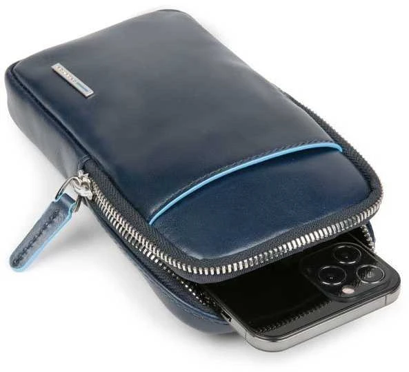 Piquadro, Piquadro, Odinė piniginė, Telefono dėklas, 42023100, Juodas, Vyrams