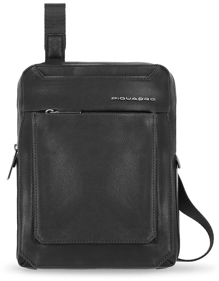 Piquadro, Tallin, iPad Sleeve, Leather Crossbody Bag, Juodas, CA1816W108, 21.5 x 27 x 7 cm, For Men