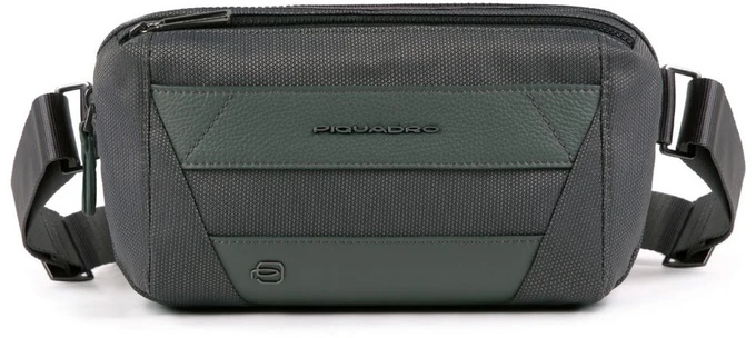 Piquadro, Trakai, Textile Fanny Pack, Pilkas, 27 x 14.5 x 7.5 cm, For Men