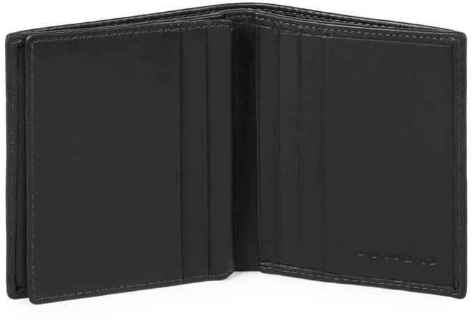 Piquadro, Urban, Odinė Piniginė, Kreditinių Kortelių Dėklas, Juodas, Vyrams