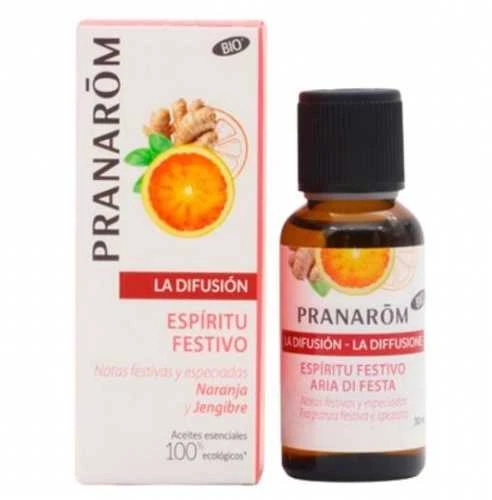Pranarôm The Diffusion Bio Festive Spirit apelsinų ir imbiero eterinis aliejus 30ml