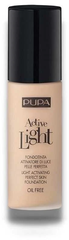 „Pupa Active-Light Oil Free Illuminating Liquid Foundation“ makiažo pagrindas, 050 Golden, 30 ml