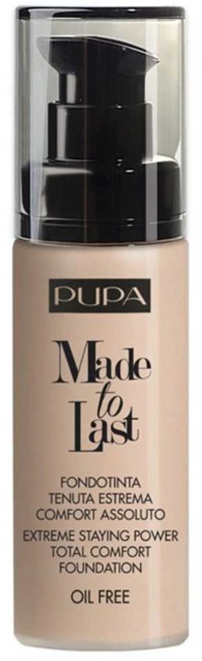Pupa Made To Last Paraben-Free Long Lasting Liquid Foundation 010 Porcelain, 30 ml